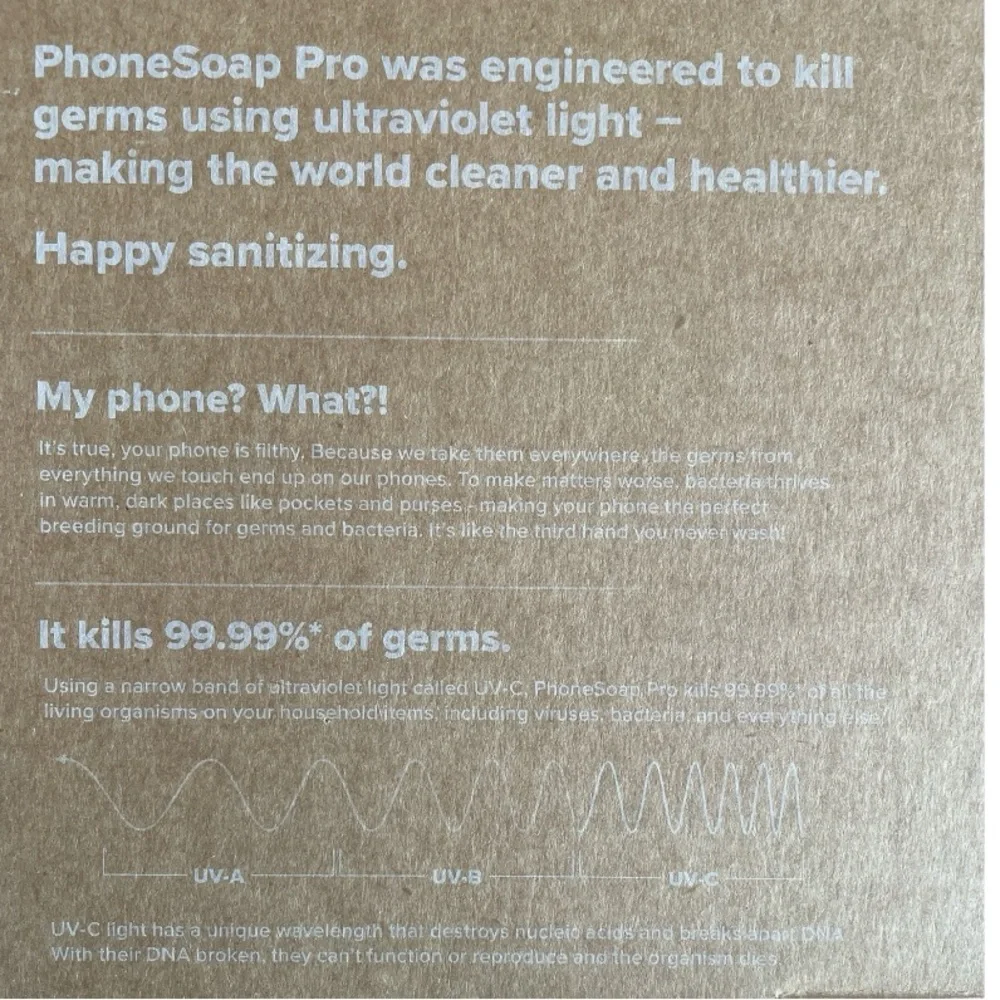 PhoneSoap Pro UV Smartphone Sanitizer and Charger - Charcoal